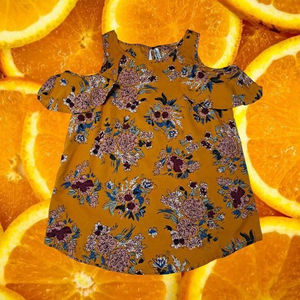 LIVE 4 Truth Sleeveless Orange Blouse with‎ Flowers Size S